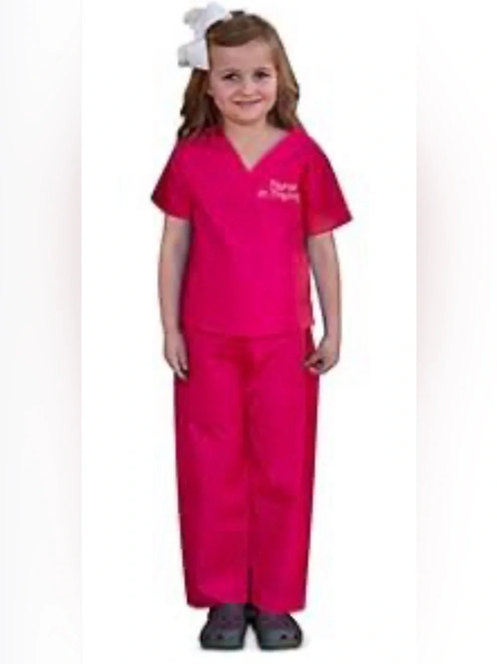Scoots Scrubs Kids Pink Nurse in Training Scrub Set Costume Pajamas Size 5 NWOT